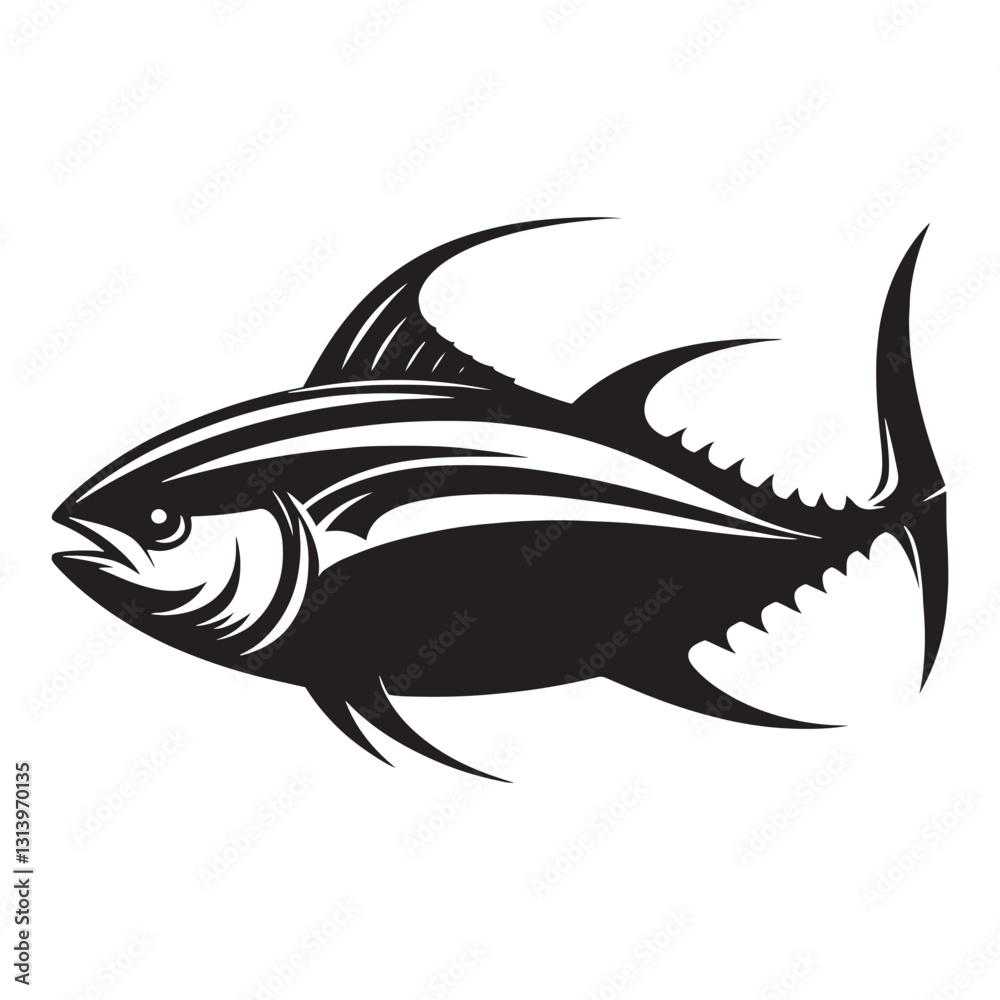 Dynamic Tuna silhouette, built for speed and strength - Tuna illustration - Minimalist Tuna vector - Fish silhouette
Dynamic Tuna silhouette, built for speed and strength - Tuna illustration - Minimalist Tuna vector - Fish silhouette