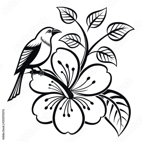 A halka quality-black-and-white-silhouette-of a birds. photo