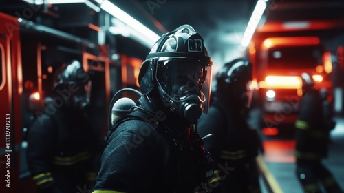Firefighters responding to an emergency.