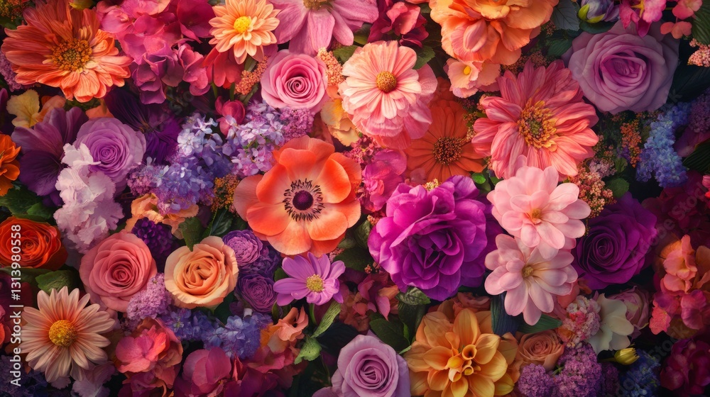 Vibrant Mix of Colorful Flowers in a Stunning Floral Arrangement Vibrant Mix of Colorful Flowers in a Stunning Floral Arrangement
