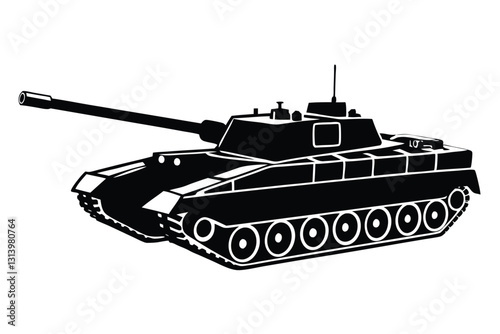 military tank silhouette illustration artwork Design on a white background