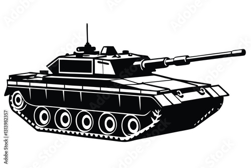 military tank silhouette illustration artwork Design on a white background