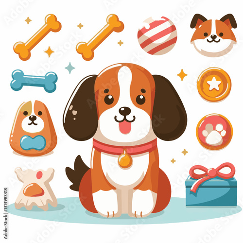 happy, animal, dog, pet, cute, adorable, puppy, domestic, portrait, canine, isolated, breed, purebred, background, sitting, looking, white, playful, doggy, friendly, young, fun, white background, beau