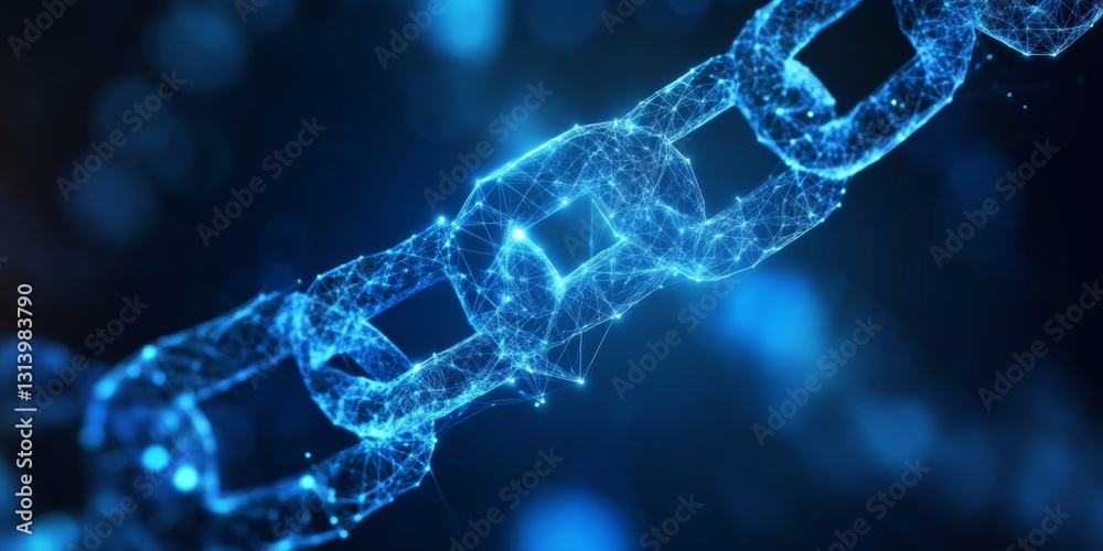 A blue chain with a blue background. The chain is made of dots and is very detailed A blue chain with a blue background. The chain is made of dots and is very detailed