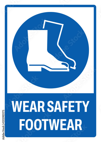 mandatory safety signs v2 uppercase text_wear safety footwear_portrait size a4/a3/a2/a1	 
