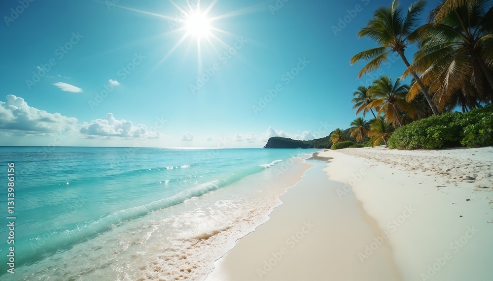 Naklejka premium Sunbathing on a tropical island