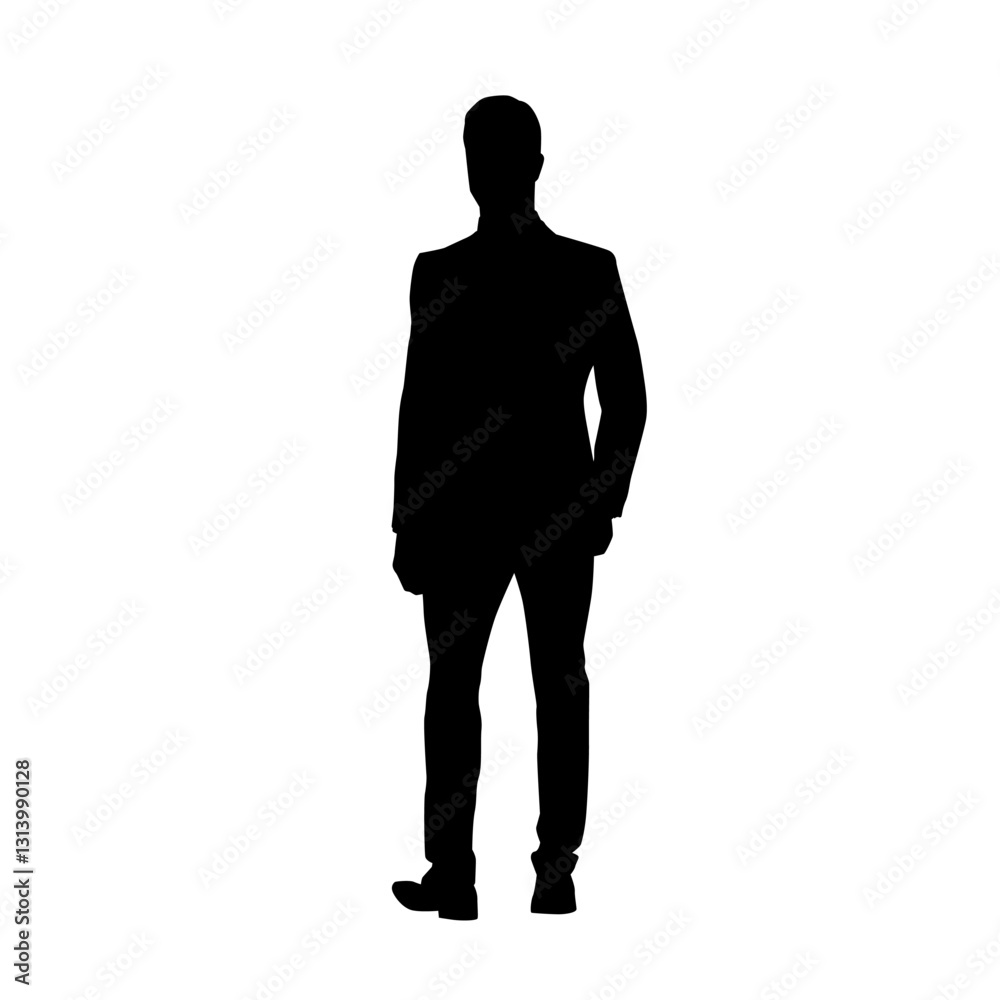 Businessman walking, isolated vector silhouette. Man in suit Businessman walking, isolated vector silhouette. Man in suit