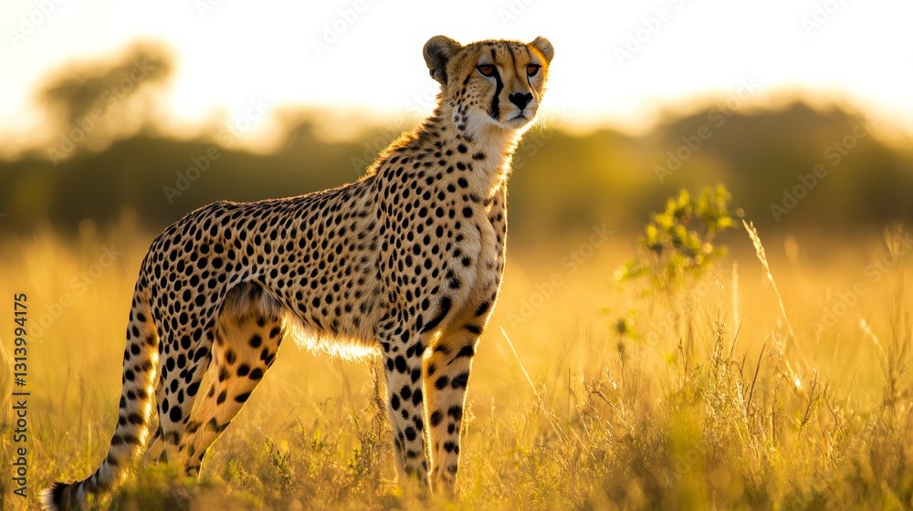 Majestic Cheetah: A Glimpse into African Wildlife, a portrait of a wild cat in its natural habitat, showcasing its beauty and power in the golden light. Majestic Cheetah: A Glimpse into African Wildlife, a portrait of a wild cat in its natural habitat, showcasing its beauty and power in the golden light.