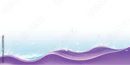 Serene Ocean Flow: Abstract Watercolor Waves: A tranquil watercolor texture in soft purple and white, representing calm ocean waves, perfect for creative banners, digital art, and abstract designs.