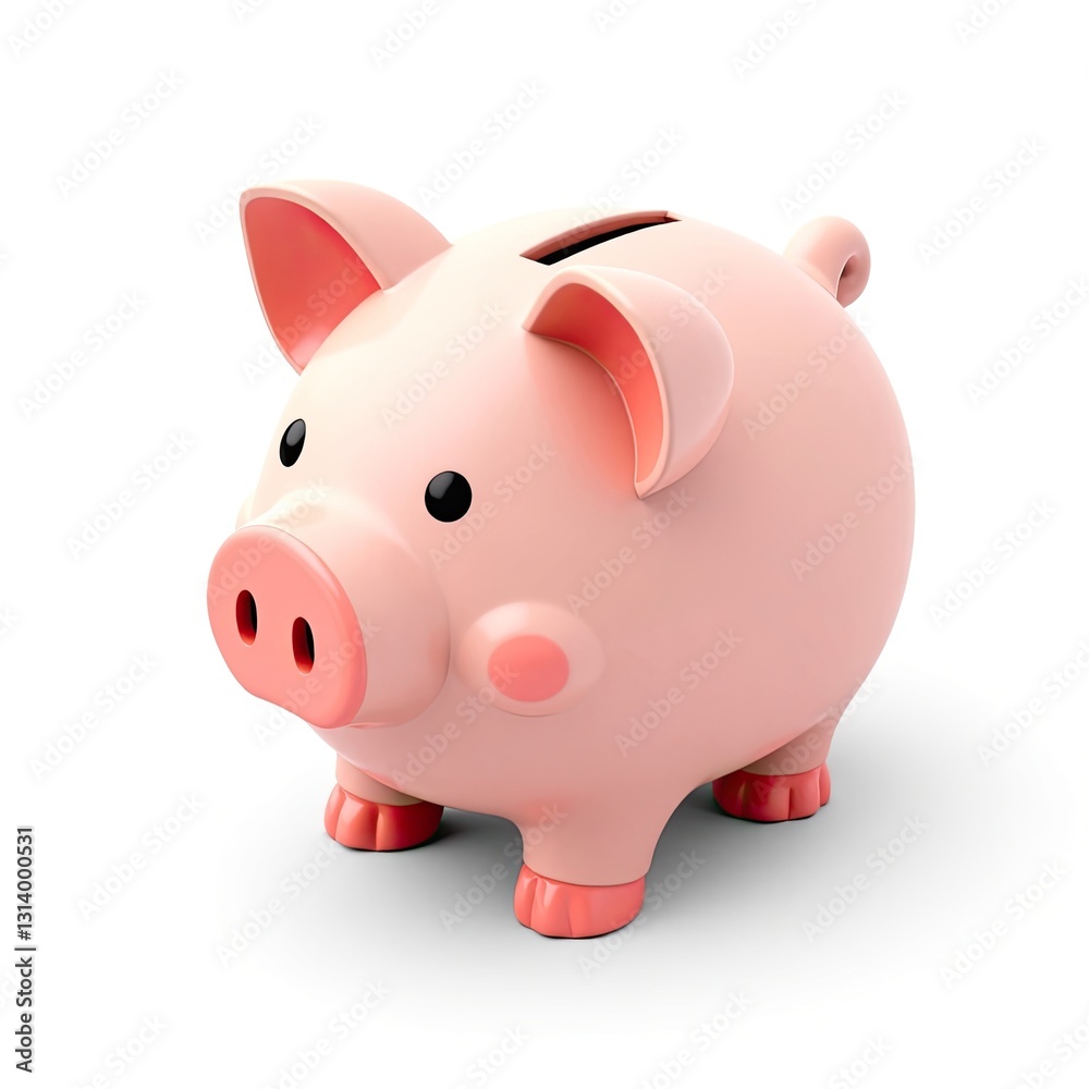 An isometric depiction a Piggy bank icon An isometric depiction a Piggy bank icon