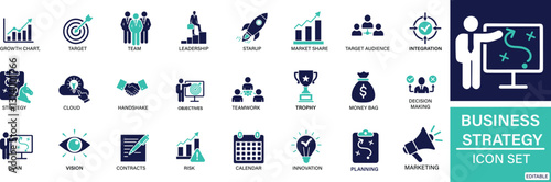 Business Strategy icon set 