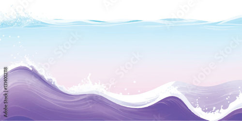 "Gentle Ocean Wave: Watercolor Abstract Background: A serene abstract watercolor ocean wave texture in purple and white hues, ideal for creative backgrounds and digital design projects."