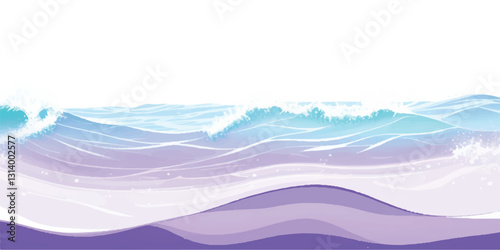 "Gentle Ocean Wave: Watercolor Abstract Background: A serene abstract watercolor ocean wave texture in purple and white hues, ideal for creative backgrounds and digital design projects."
