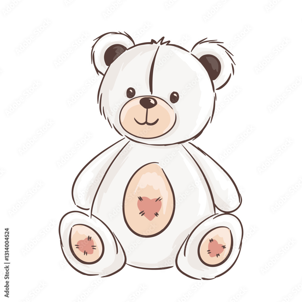 Fototapeta premium Cute vector design of a soft teddy bear for kids illustration