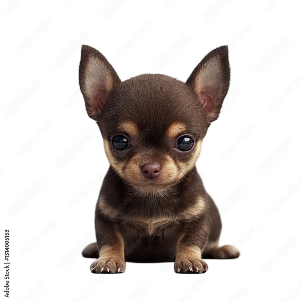 Fototapeta premium Adorable Chihuahua Puppy Posing Sweetly Innocent Eyes Big Ears