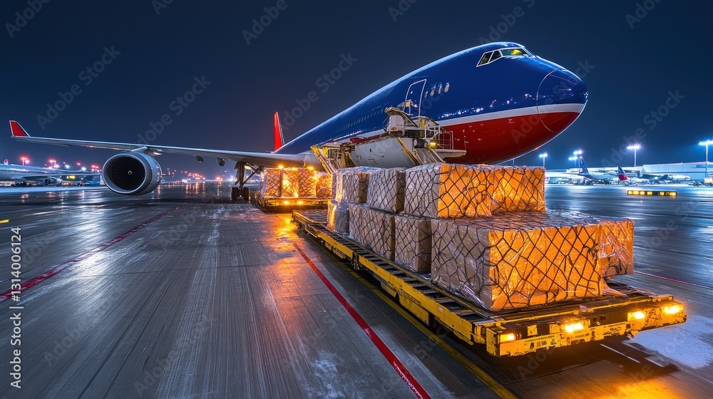 Night Cargo Operations: Air Freight at Airport