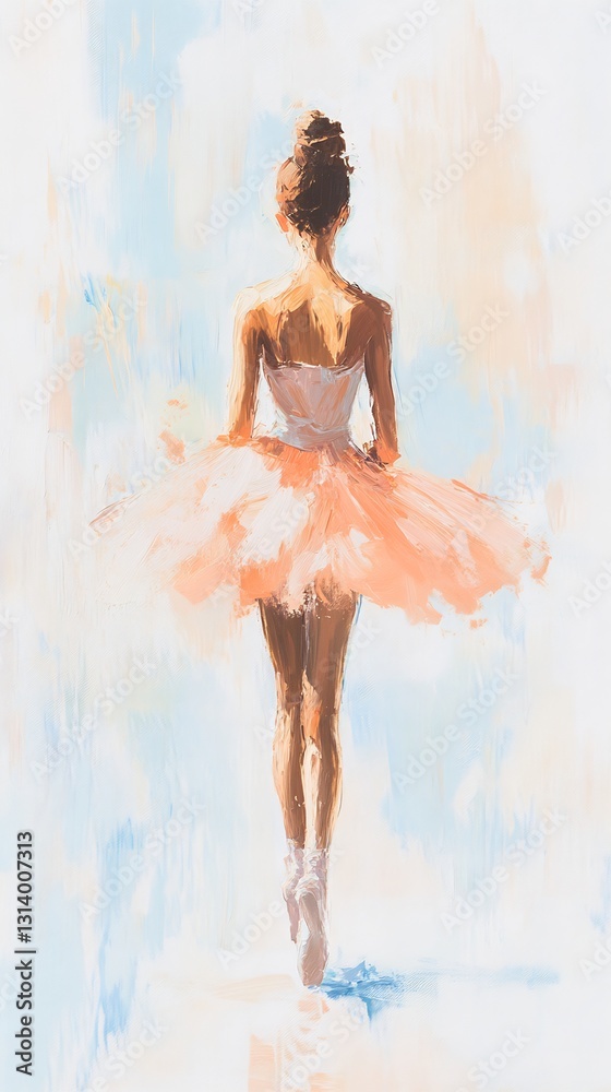 Fototapeta premium Ballerina in pastel tutu posing elegantly