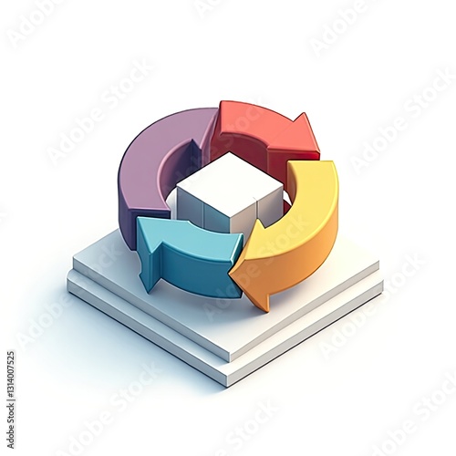 An isometric depiction of a Capacity Building Icon 