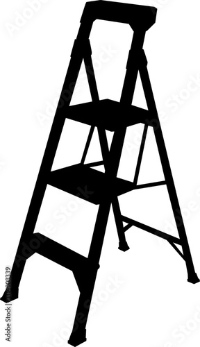 stepladder black silhouette, vector on white background