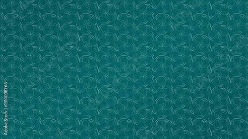 Seamless geometric pattern featuring abstract interconnected line art on a deep green background.