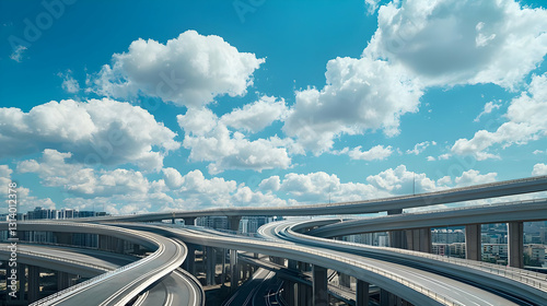 Wallpaper Mural Elevated Highway System Under a Cloudy Blue Sky in Japan Torontodigital.ca
