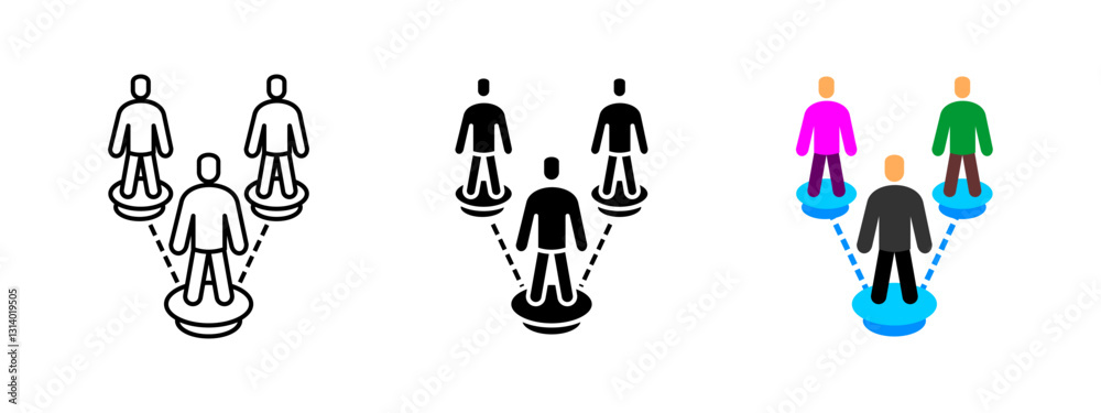 Leadership network icon. Business hierarchy, authority and team management. Concept of organizational structure, professional communication and corporate influence. Business team vector illustration. Leadership network icon. Business hierarchy, authority and team management. Concept of organizational structure, professional communication and corporate influence. Business team vector illustration.