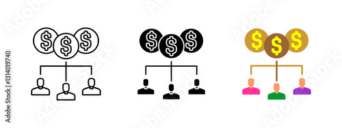 Finance pyramid icon. Group of investors symbol. Investment and business community pictogram. Digital economy and financial exchange sign. Business and money concept vector illustration.