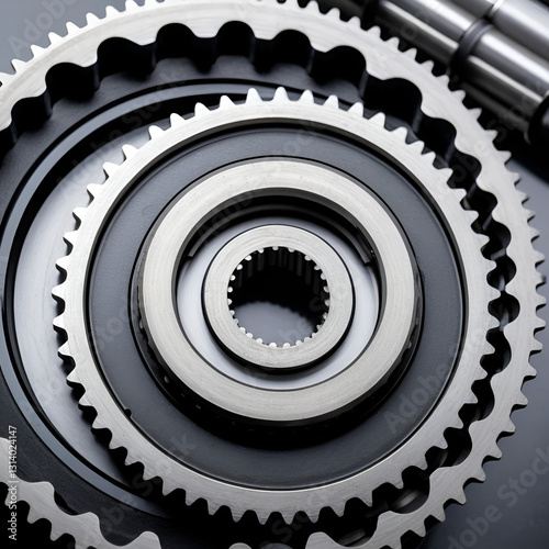 A detailed look at a camshaft sprocket demonstrating how it connects to the timing chain and drives the rotation of the camshaft.