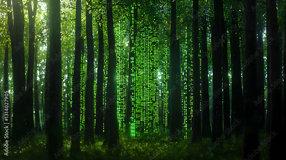 Enchanted Forest Canopy With Sunlight Streaming Through Green Leaves Enchanted Forest Canopy With Sunlight Streaming Through Green Leaves