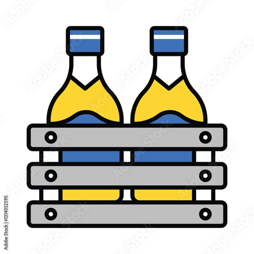 beer Crate vector filled outline icon. EPS 10 file