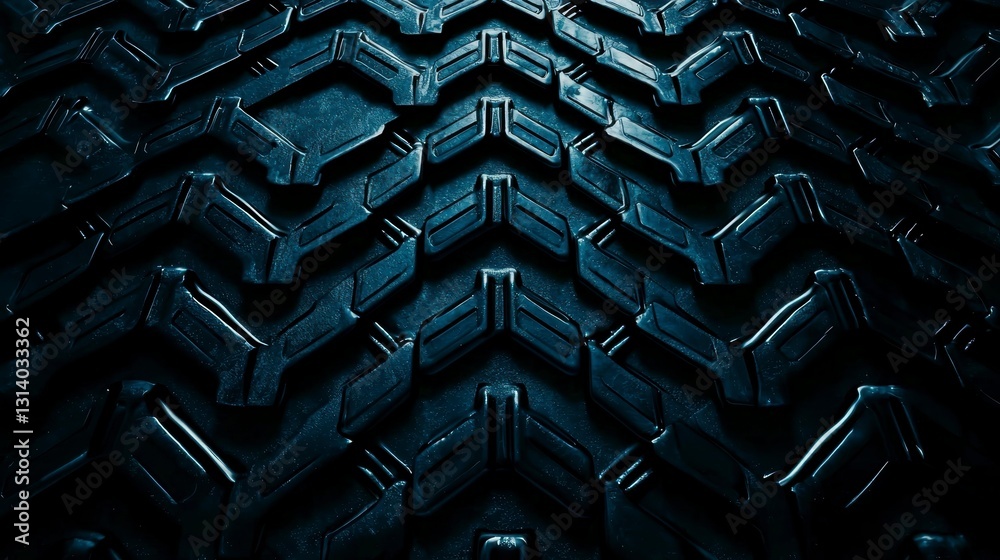 Fototapeta premium All Terrain Adventure Tire Tread Pattern Design for Off Road Vehicles and Rough Terrain Travel Closeup