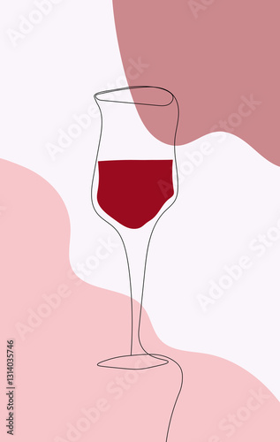 Glass of wine. Icon, symbol, logo alcohol. For the menu, bar, restaurant, wine list. minimal.