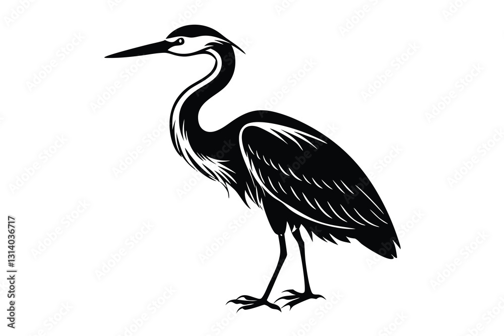 Obraz premium Heron Silhouette Vector