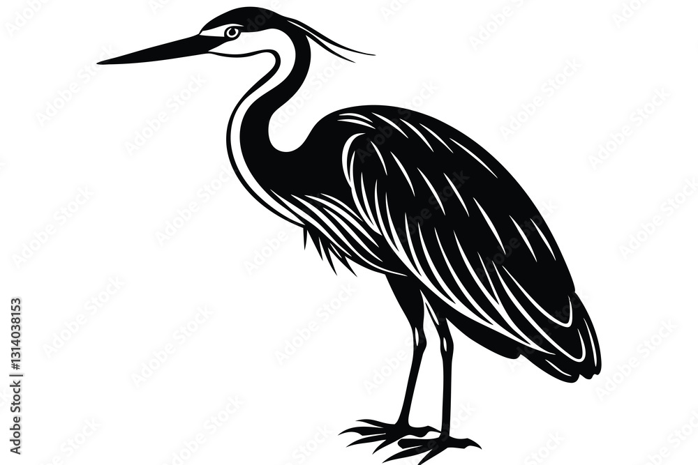 Obraz premium Heron Silhouette Vector