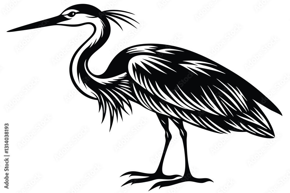 Obraz premium Heron Silhouette Vector