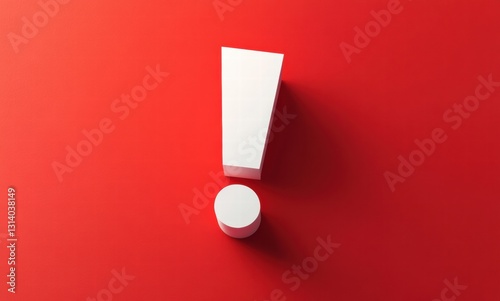 Wallpaper Mural A white exclamation point is on a red background Torontodigital.ca