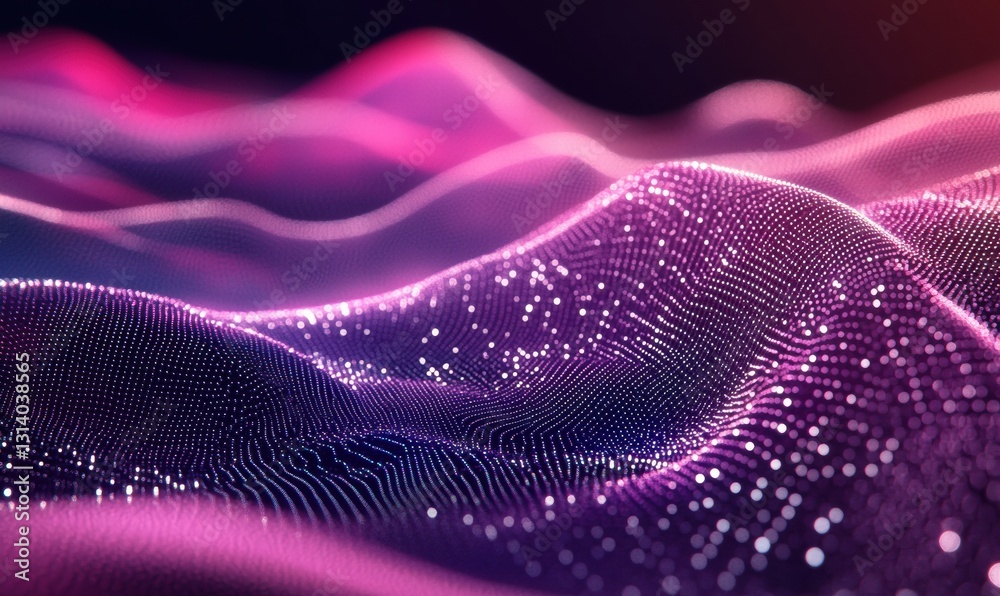 A purple wave with a lot of dots on it A purple wave with a lot of dots on it