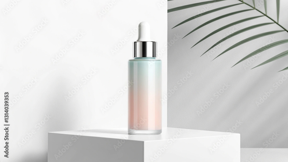 Minimalist vector bottle of hydrating serum with clean lines Minimalist vector bottle of hydrating serum with clean lines