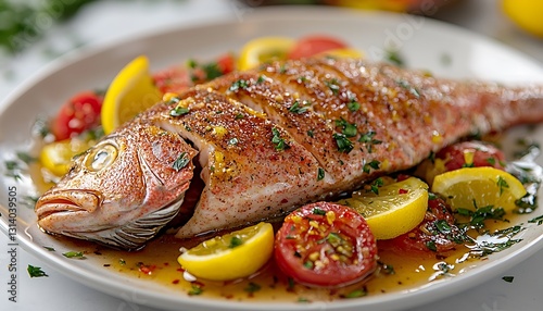 Roasted Red Snapper, Lemon, Tomatoes