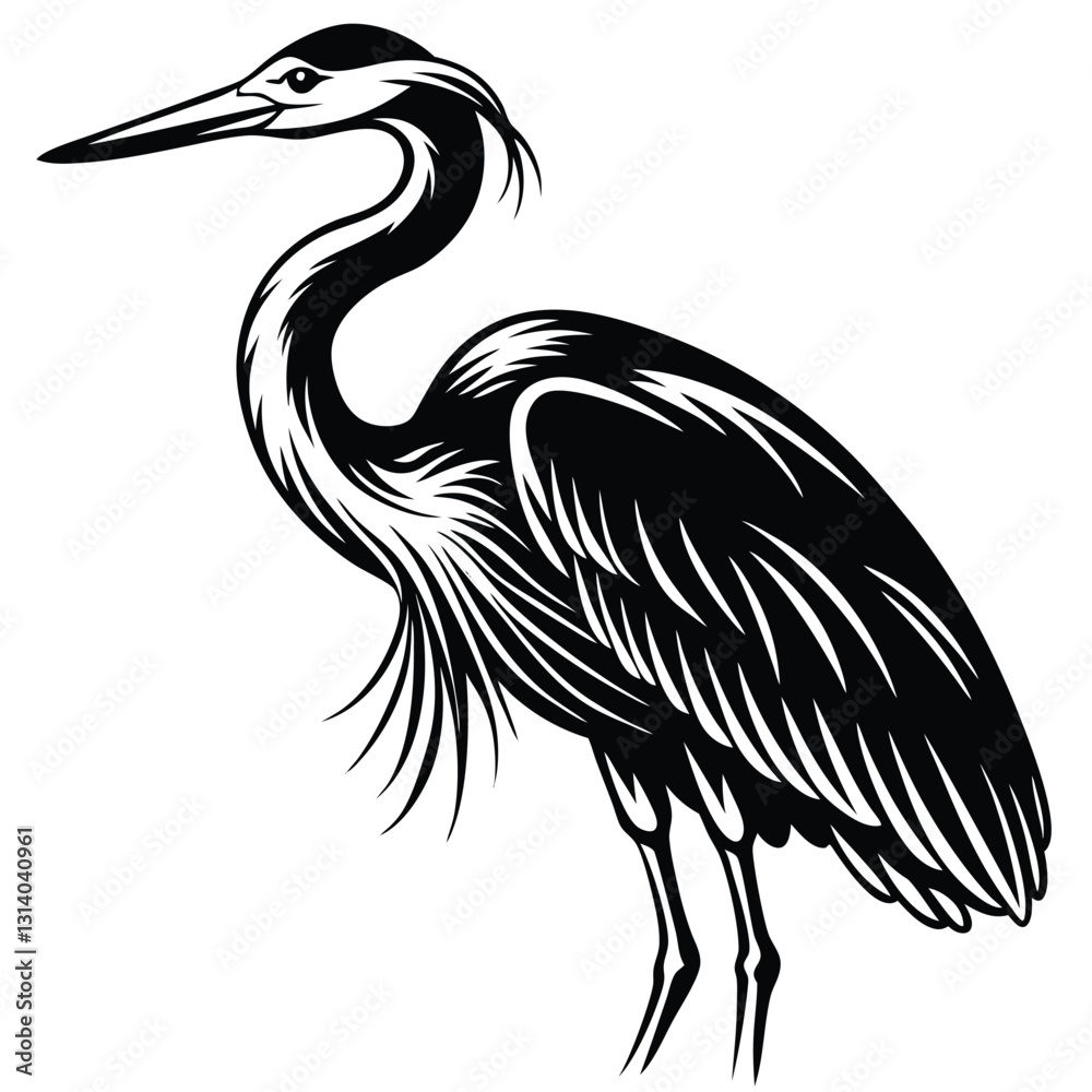 Obraz premium Heron Bird Logo Vector