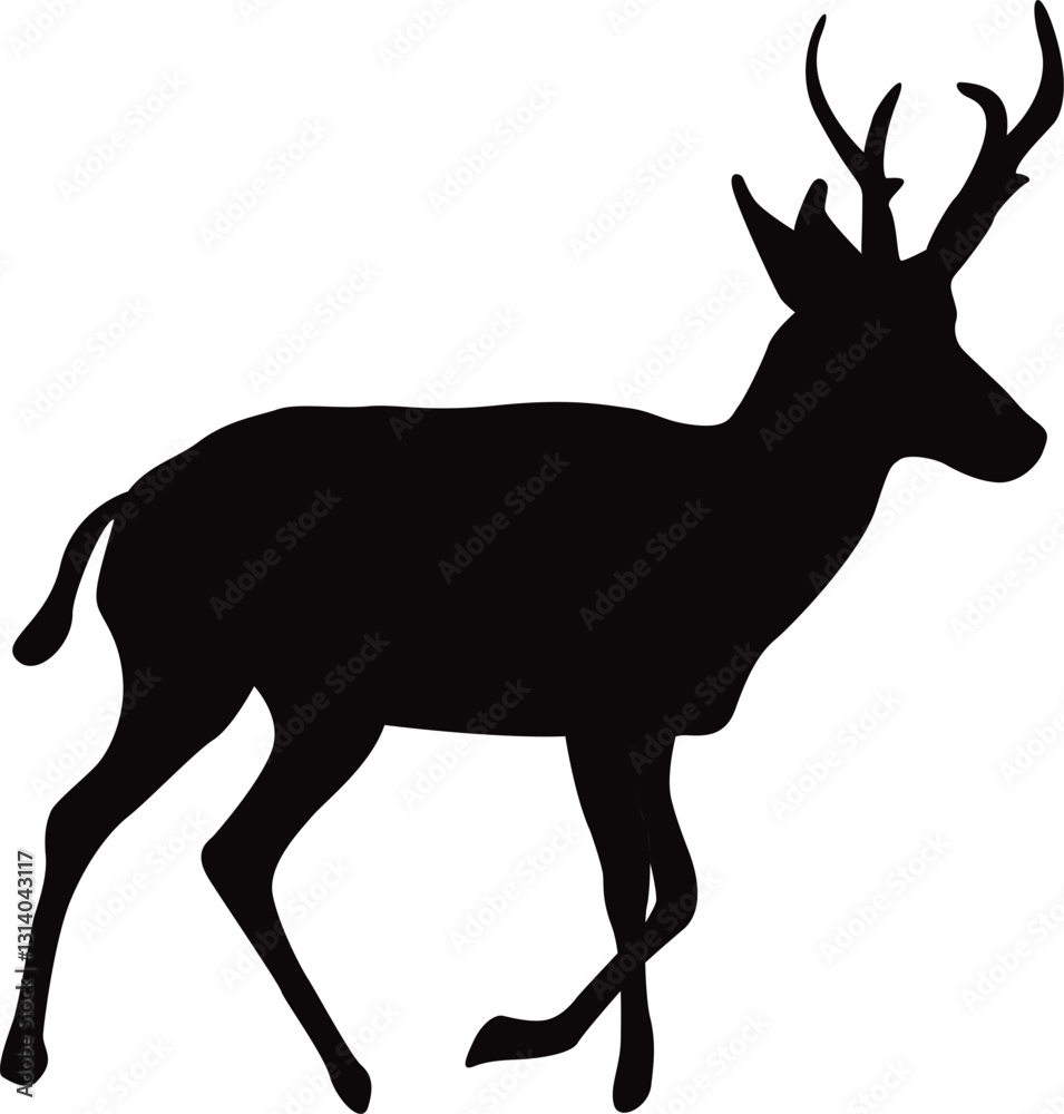 Obraz premium Deer Vector Illustration – Majestic Wildlife Animal in Nature