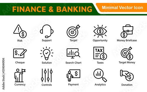 Finance and Accounting Icons Collection. Vector-Based Icons for Money Management, Investment, Taxes, and Business Finance