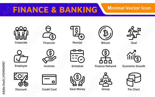 Finance and Accounting Icons Collection. Vector-Based Icons for Money Management, Investment, Taxes, and Business Finance