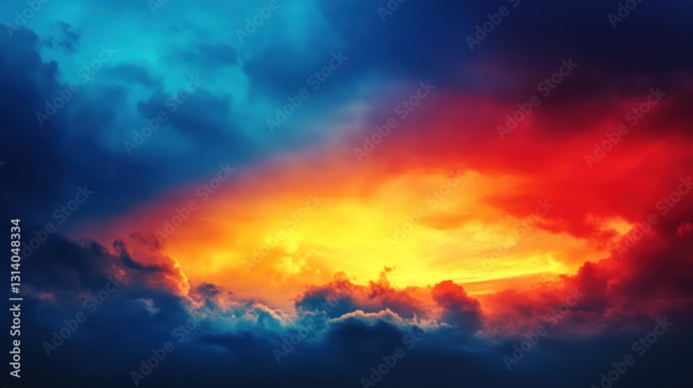 Dramatic sky with vibrant colors during a scenic sunset Dramatic sky with vibrant colors during a scenic sunset