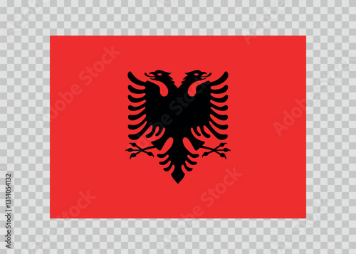 Flag of Albania. Albanian national symbol in official colors. Template icon. Abstract vector background.