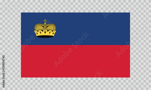 Flag of Liechtenstein. National symbol in official colors. Template icon. Abstract vector background.