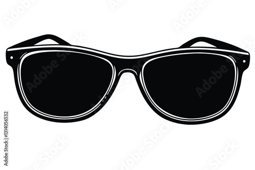 A simple sunglass silhouette white background