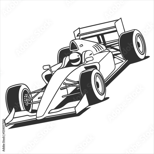 vector illustration of an old car
