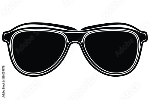 sunglass Silhouette white background