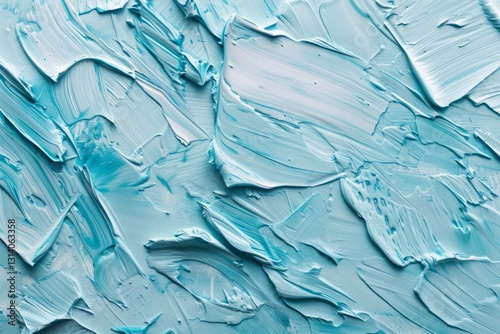 Wallpaper Mural Many rough light blue smears of acrylic oil paint on flat surface. Detailed photo textured background Torontodigital.ca